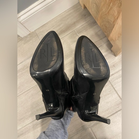 Ralph Lauren Women’s Black Leather Ankle Booties size 6.5 - Picture 10 of 10
